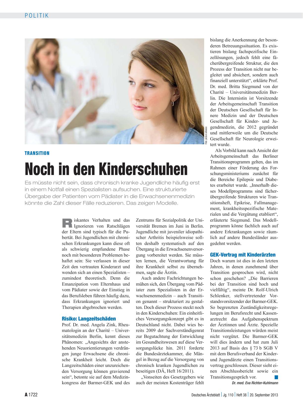 Vorschauseite 1: Transition: Noch in den Kinderschuhen