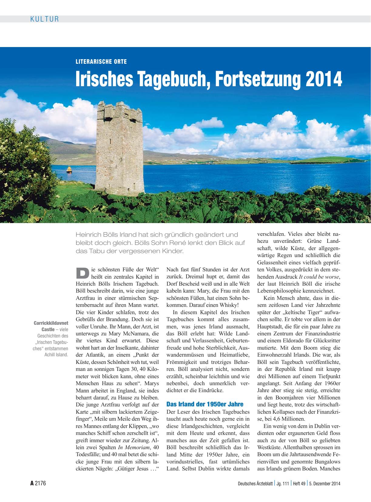 Vorschauseite 1: Literarische Orte: Irisches Tagebuch, Fortsetzung 2014