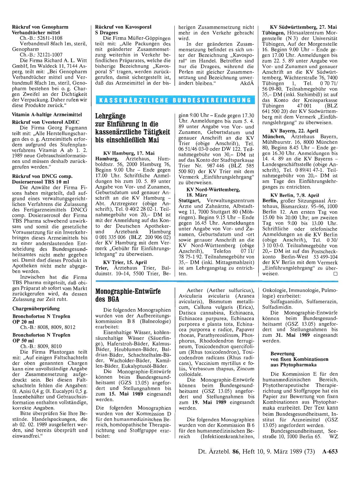 Vorschauseite 1: Monographie-Entwürfe des BGA