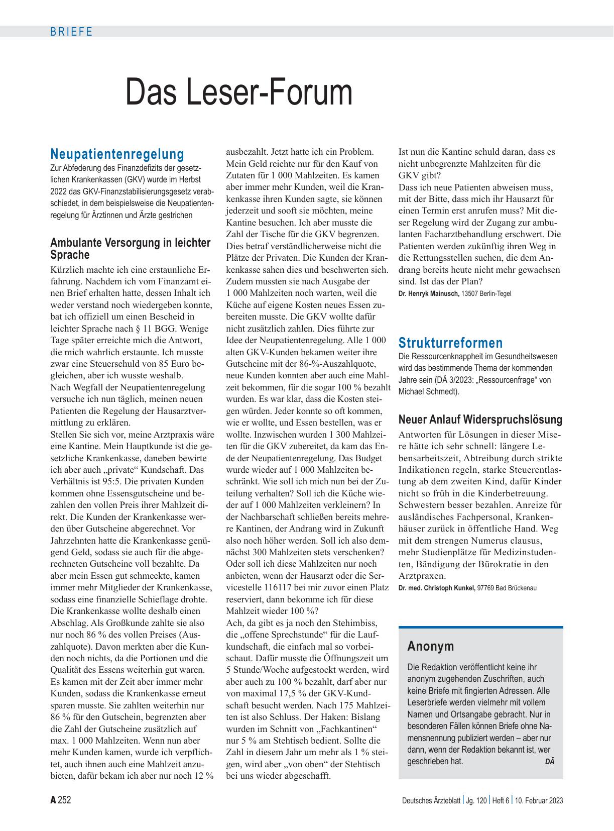 Vorschauseite 1: Strukturreformen: Neuer Anlauf Widerspruchslösung