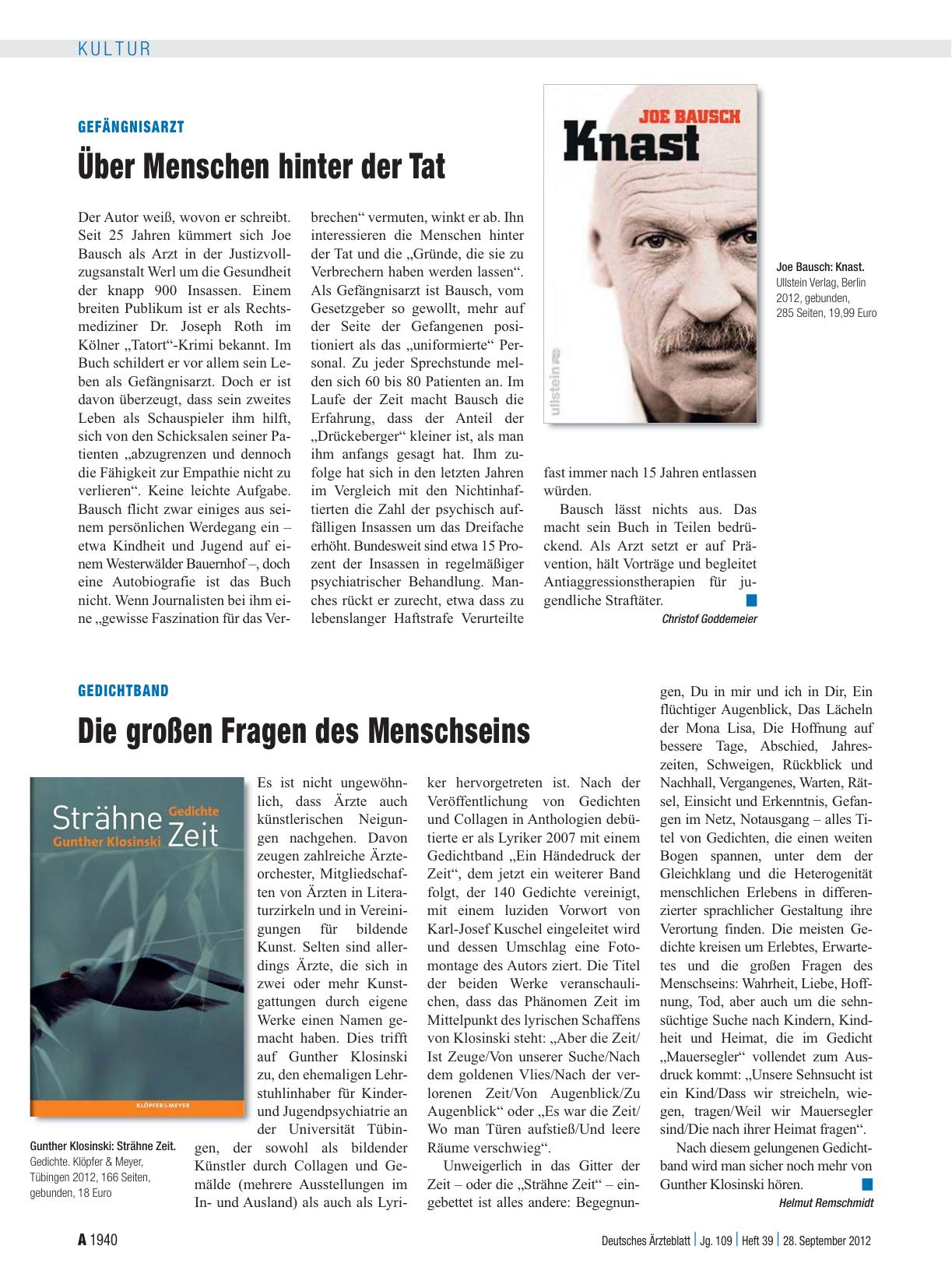 Vorschauseite 1: Gefängnisarzt: Über Menschen hinter der Tat
