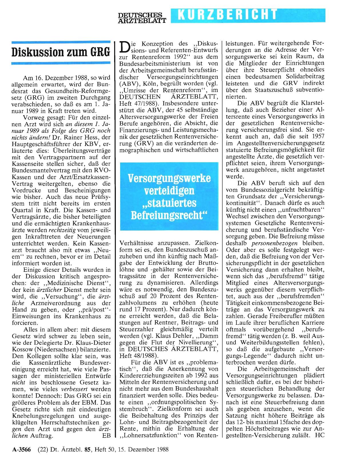 Vorschauseite 1: Versorgungswerke verteidigen „statuiertes Befreiungsrecht“