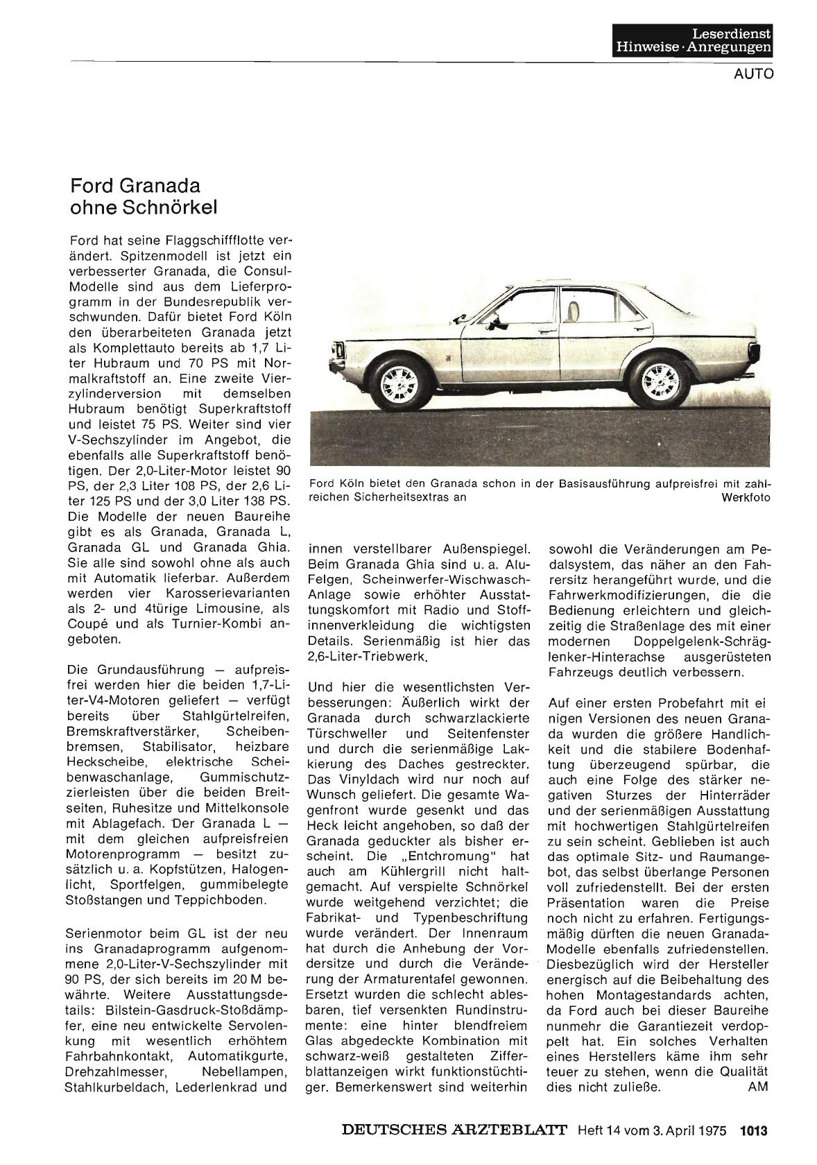Vorschauseite 1: Ford Granada ohne Schnörkel
