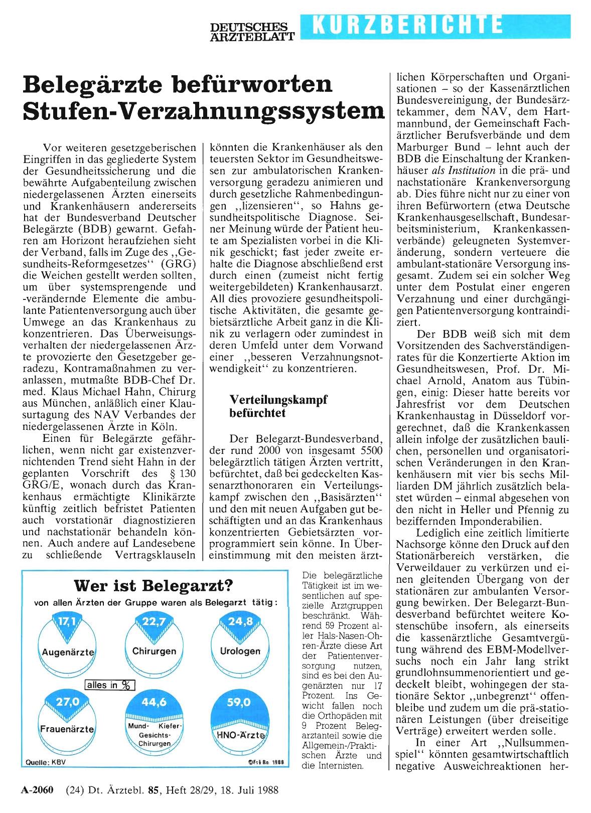 Vorschauseite 1: Belegärzte befürworten Stufen-Verzahnungssystem