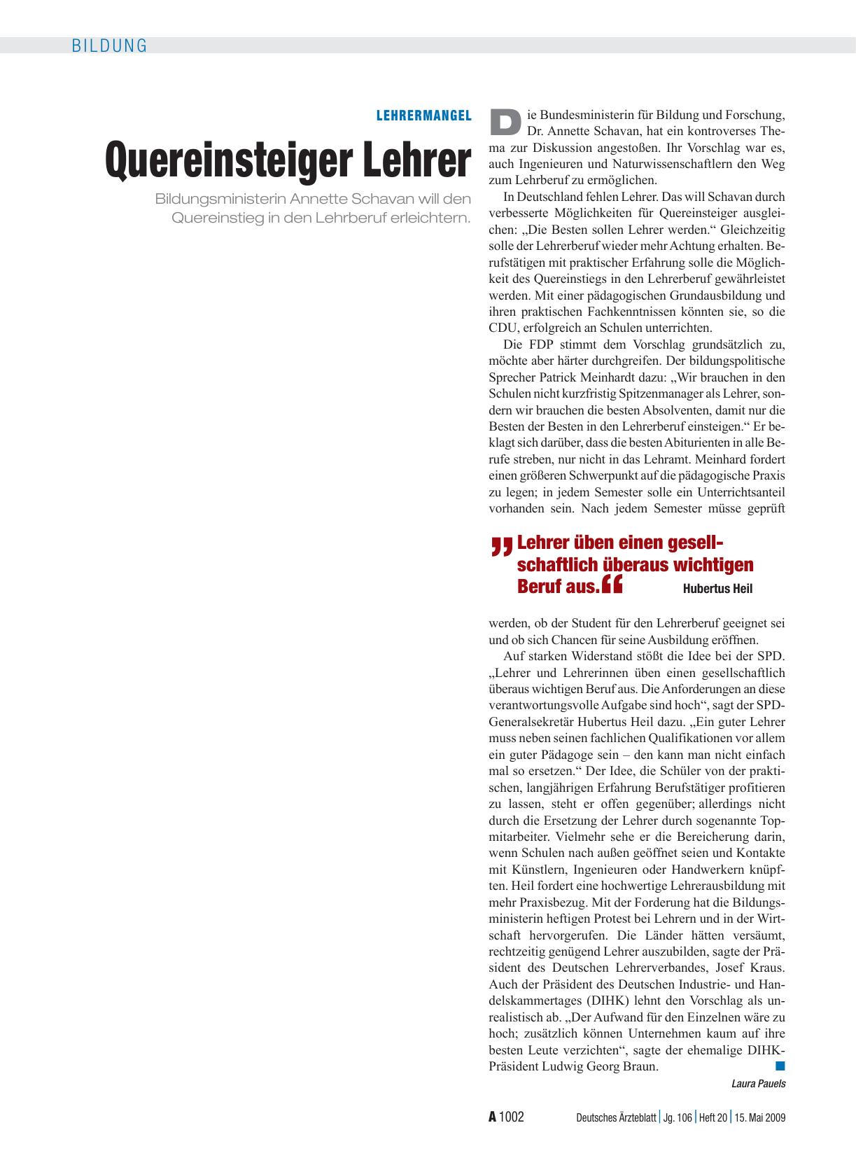 Vorschauseite 1: Lehrermangel: Quereinsteiger Lehrer