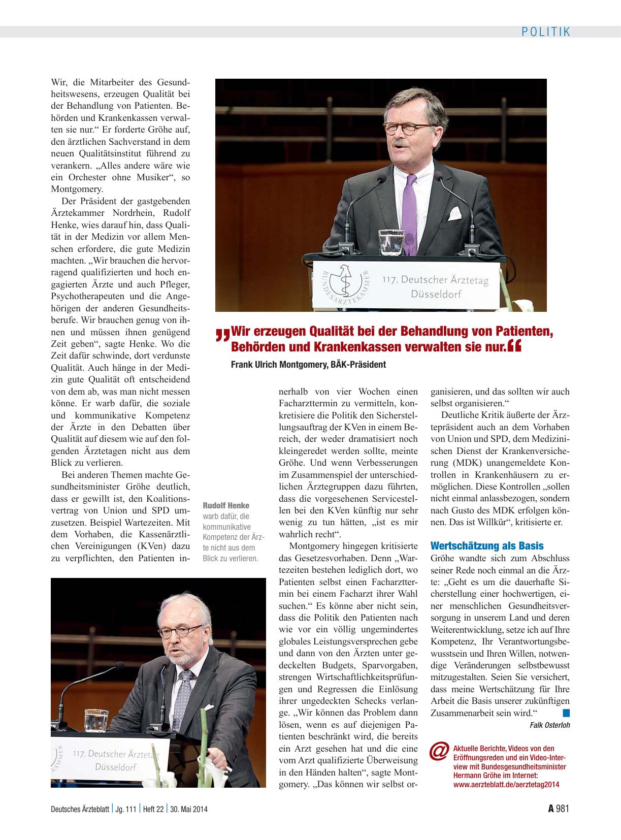 Vorschauseite 3: 117. Deutscher Ärztetag: Meist heiter, teils wolkig