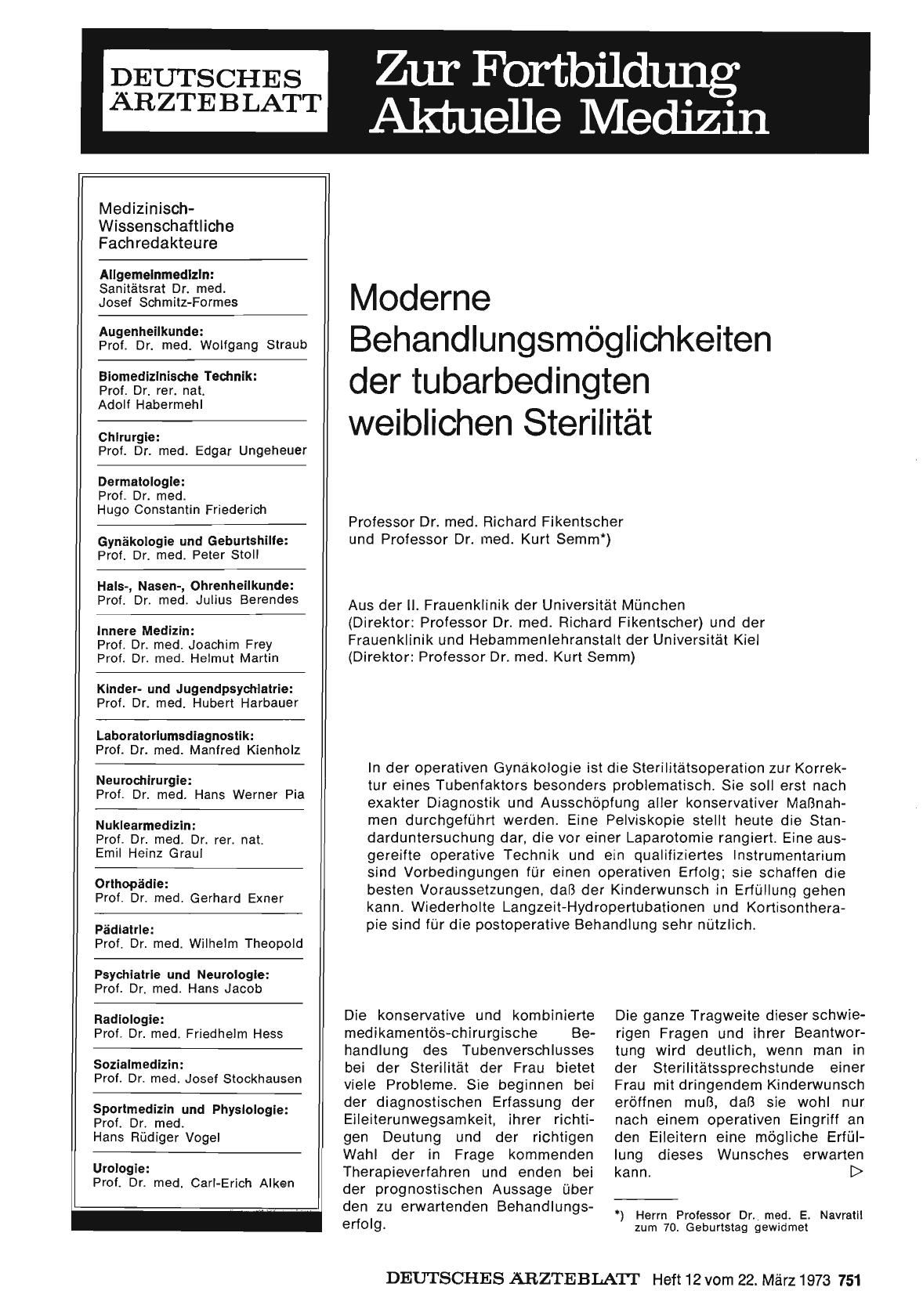 Vorschauseite 1: Moderne Behandlungsmöglichkeiten der tubarbedingten weiblichen Sterilität