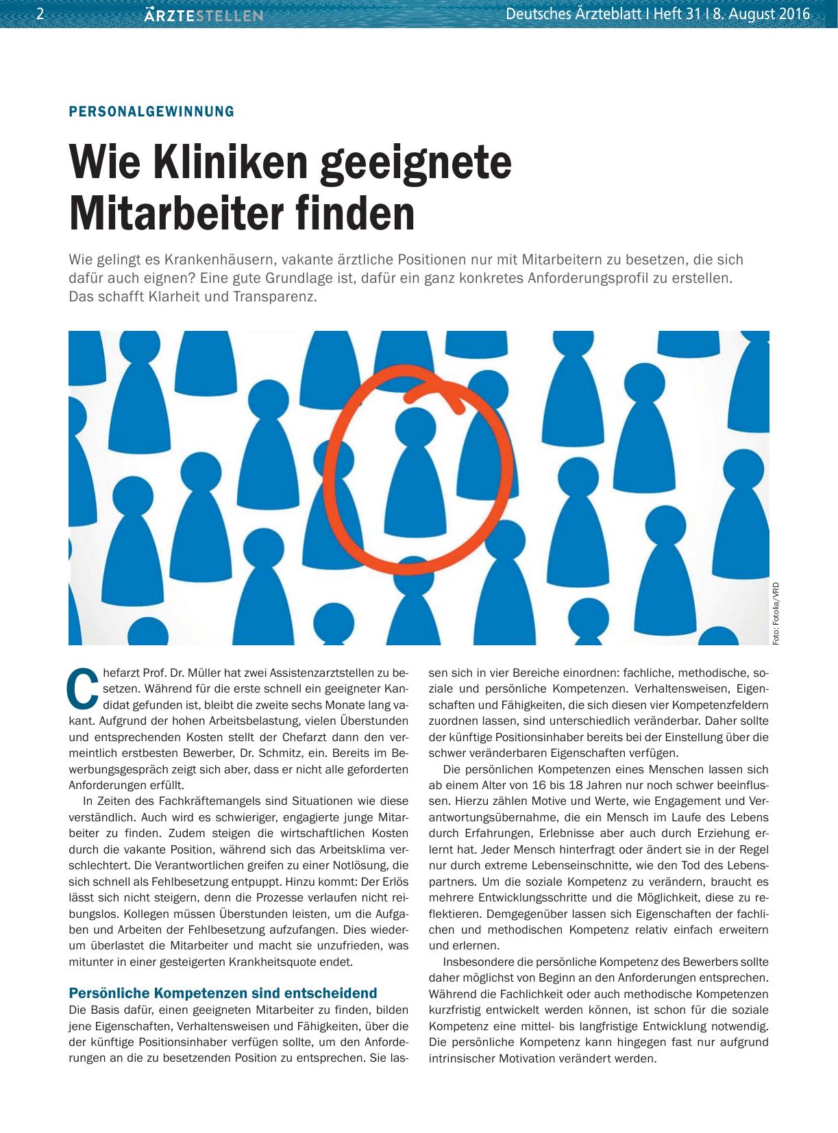 Vorschauseite 1: Personalgewinnung: Wie Kliniken geeignete Mitarbeiter finden