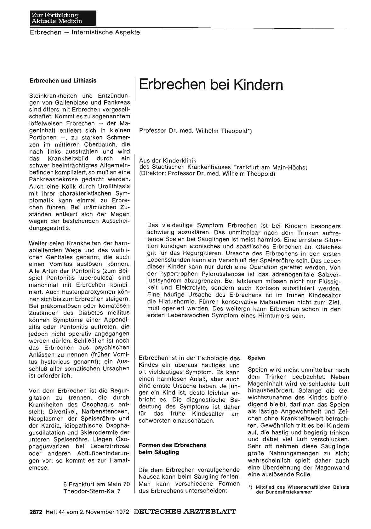 Vorschauseite 1: Erbrechen bei Kindern