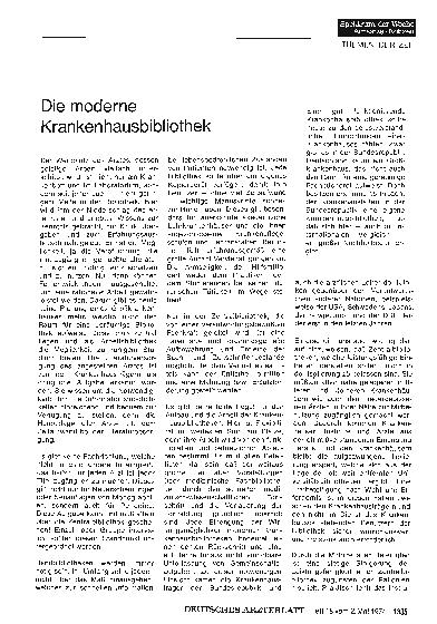 Vorschauseite 1: Die moderne Krankenhausbibliothek