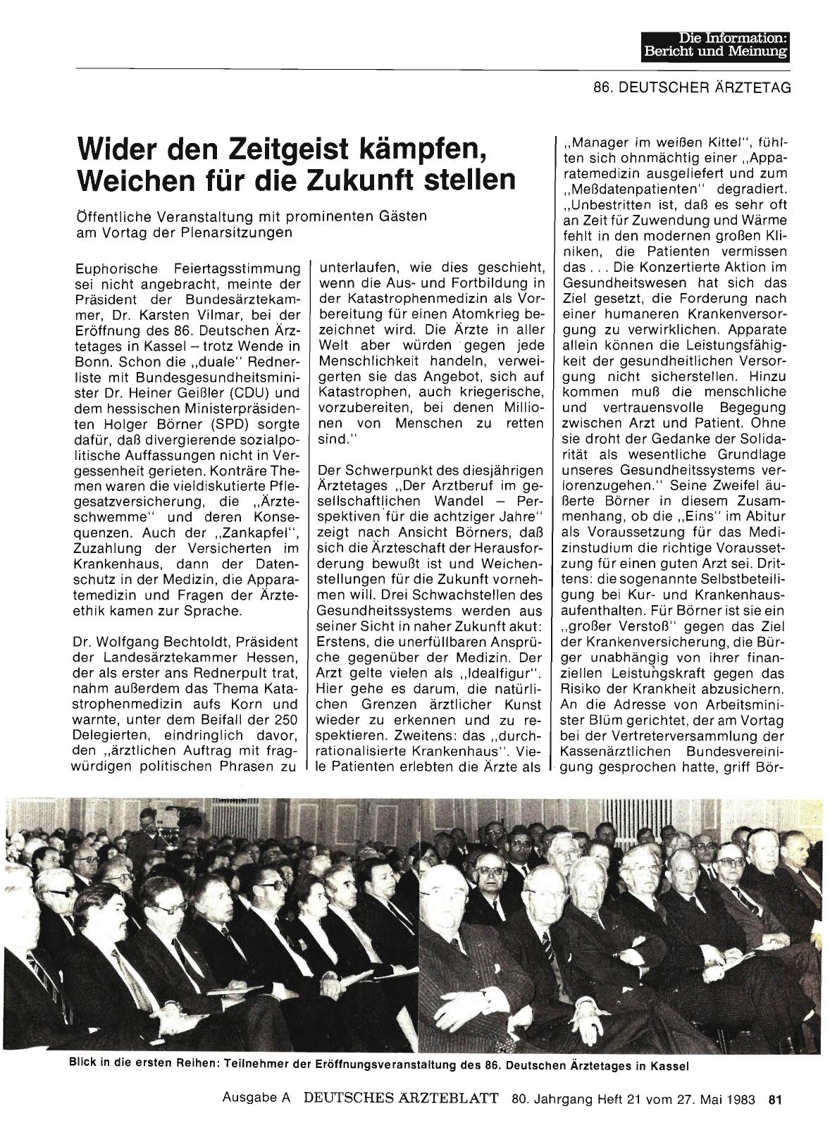 Vorschauseite 1: Wider den Zeitgeist kämpfen, Weichen für die Zukunft stellen