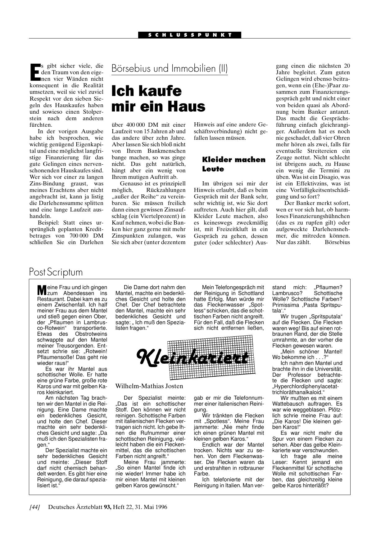 Vorschauseite 1: Börsebius und Immobilien (II): Ich kaufe mir ein Haus