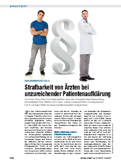 Vorschauseite 1: Aufklärungspflicht Teil 2: Strafbarkeit von Ärzten bei unzureichender Patientenaufklärung