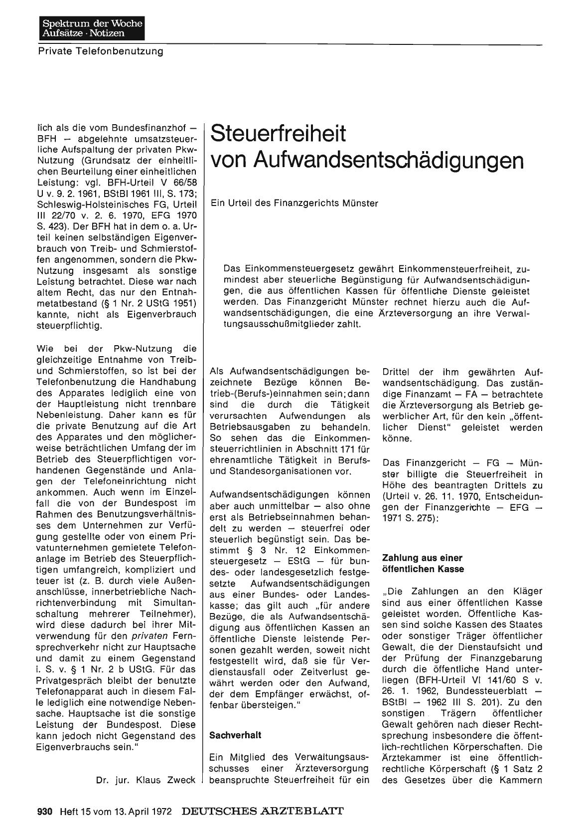 Vorschauseite 1: Steuerfreiheit von Aufwandsentschädigungen