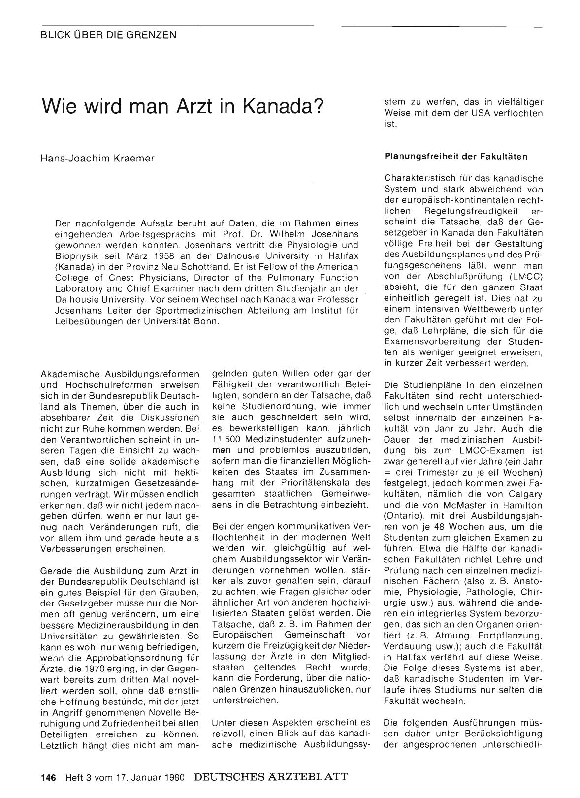 Vorschauseite 1: Wie wird man Arzt in Kanada?