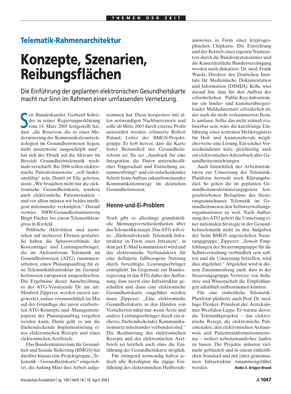 Vorschauseite 1: Telematik-Rahmenarchitektur: Konzepte, Szenarien, Reibungsflächen