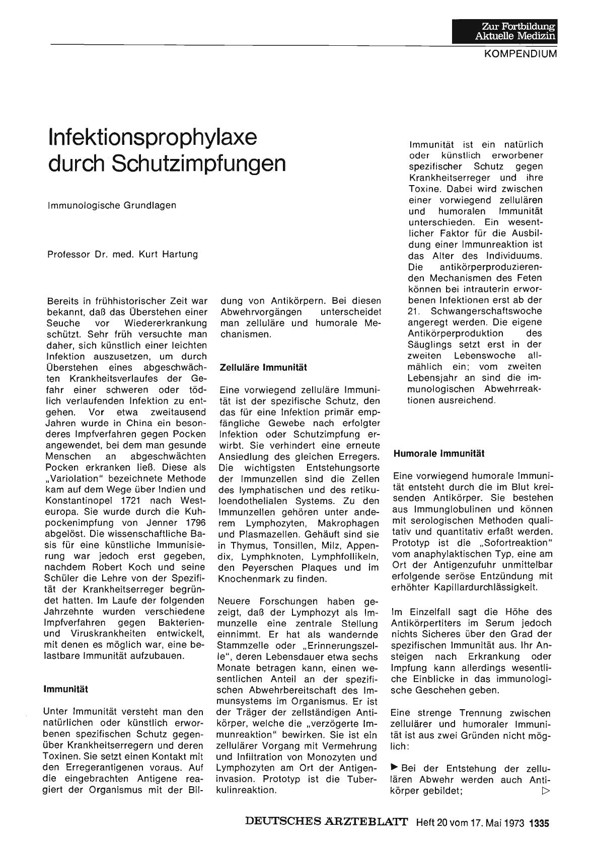 Vorschauseite 1: Infektionsprophylaxe durch Schutzimpfungen: Immunologische Grundlagen