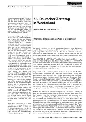 Vorschauseite 1: 75. Deutscher Ärztetag in Westerland