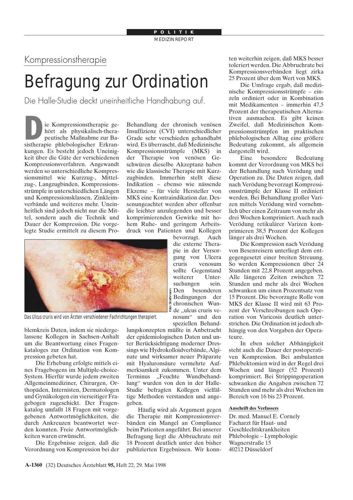 Vorschauseite 1: Kompressionstherapie: Befragung zur Ordination