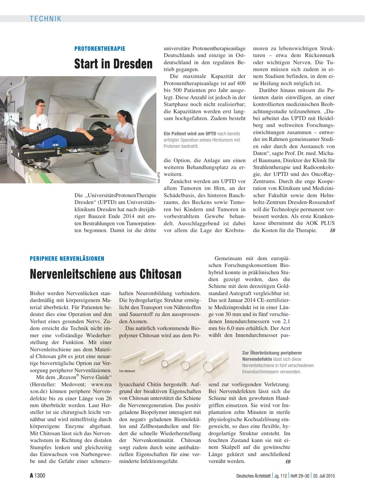 Vorschauseite 1: Periphere Nervenläsionen: Nervenleitschiene aus Chitosan
