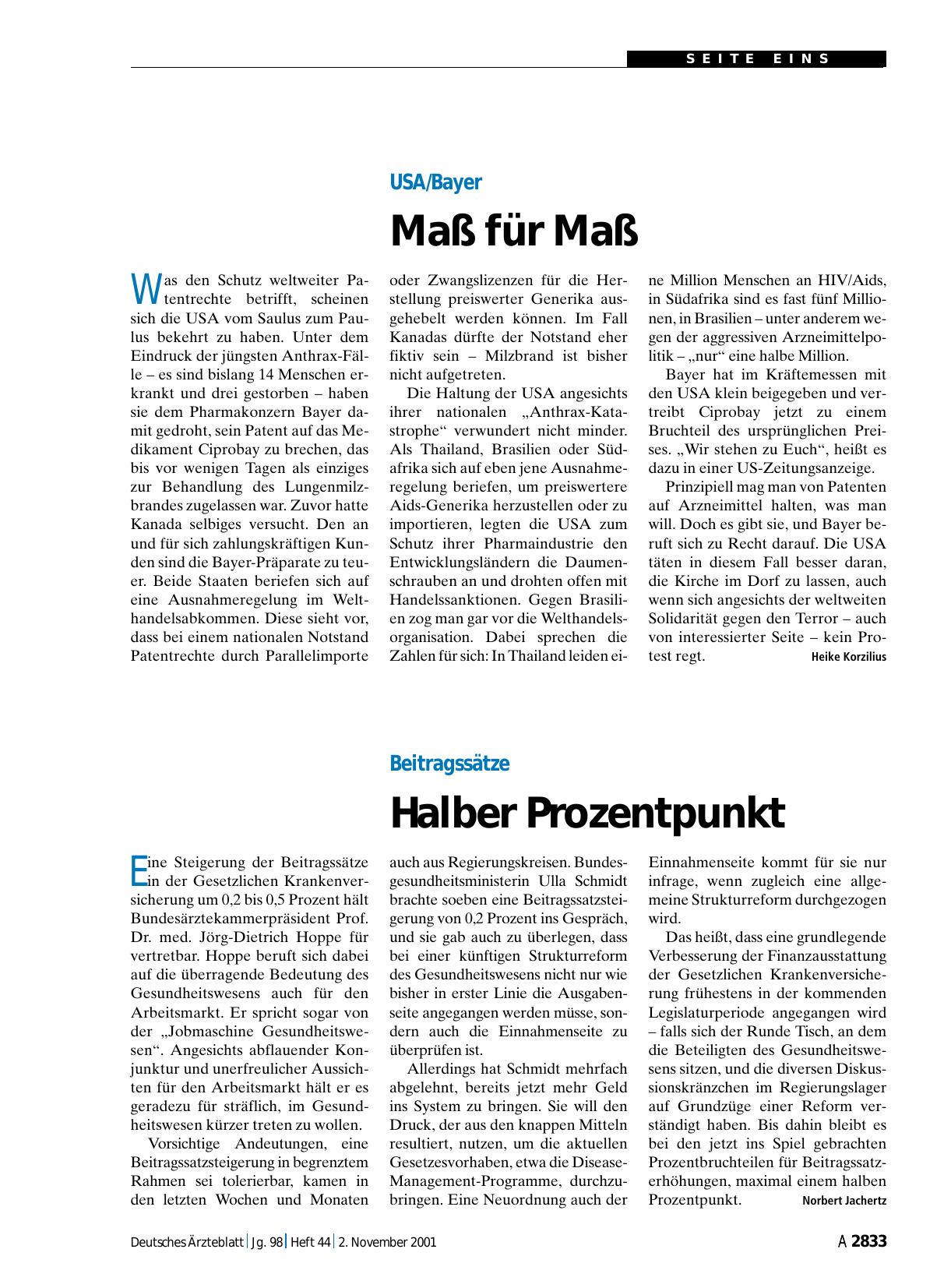 Vorschauseite 1: Beitragssätze: Halber Prozentpunkt