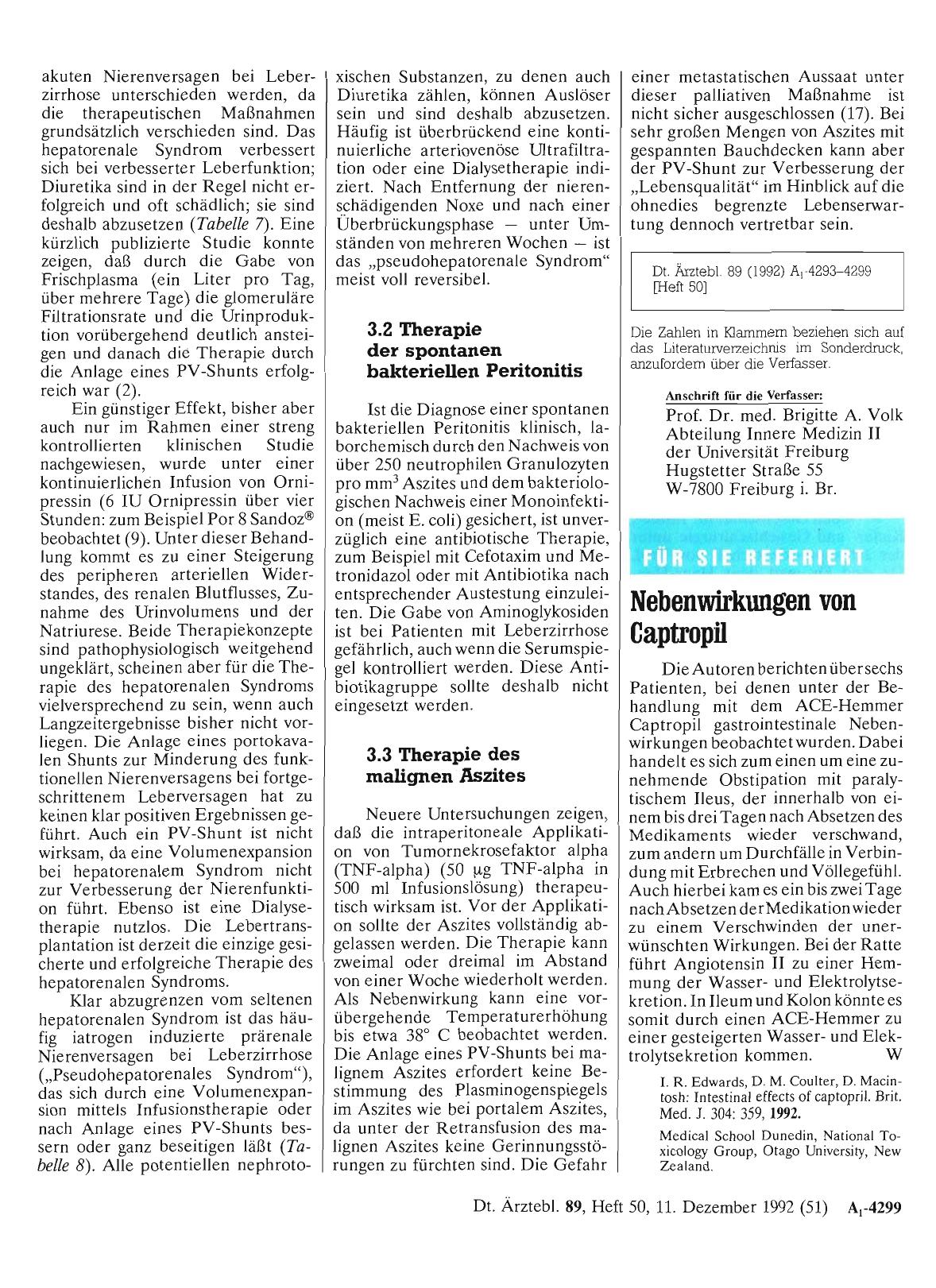 Vorschauseite 1: Nebenwirkungen von Captropil