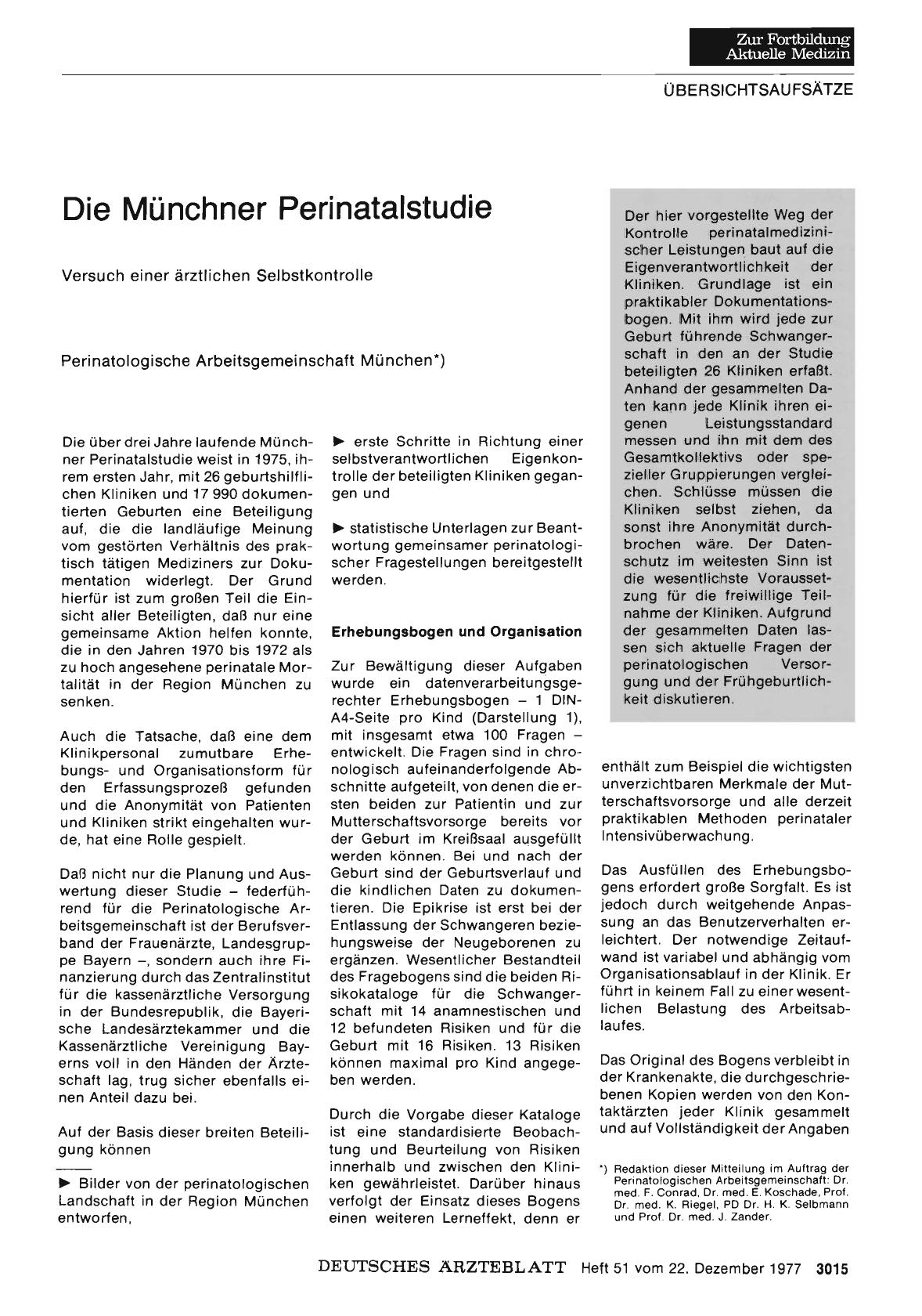 Vorschauseite 1: Die Münchner Perinatalstudie