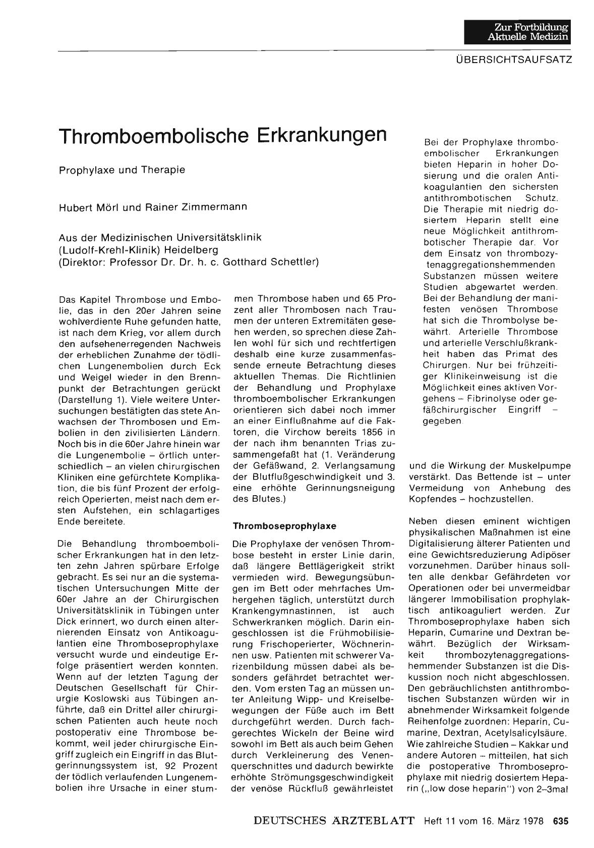 Vorschauseite 1: Thromboembolische Erkrankungen