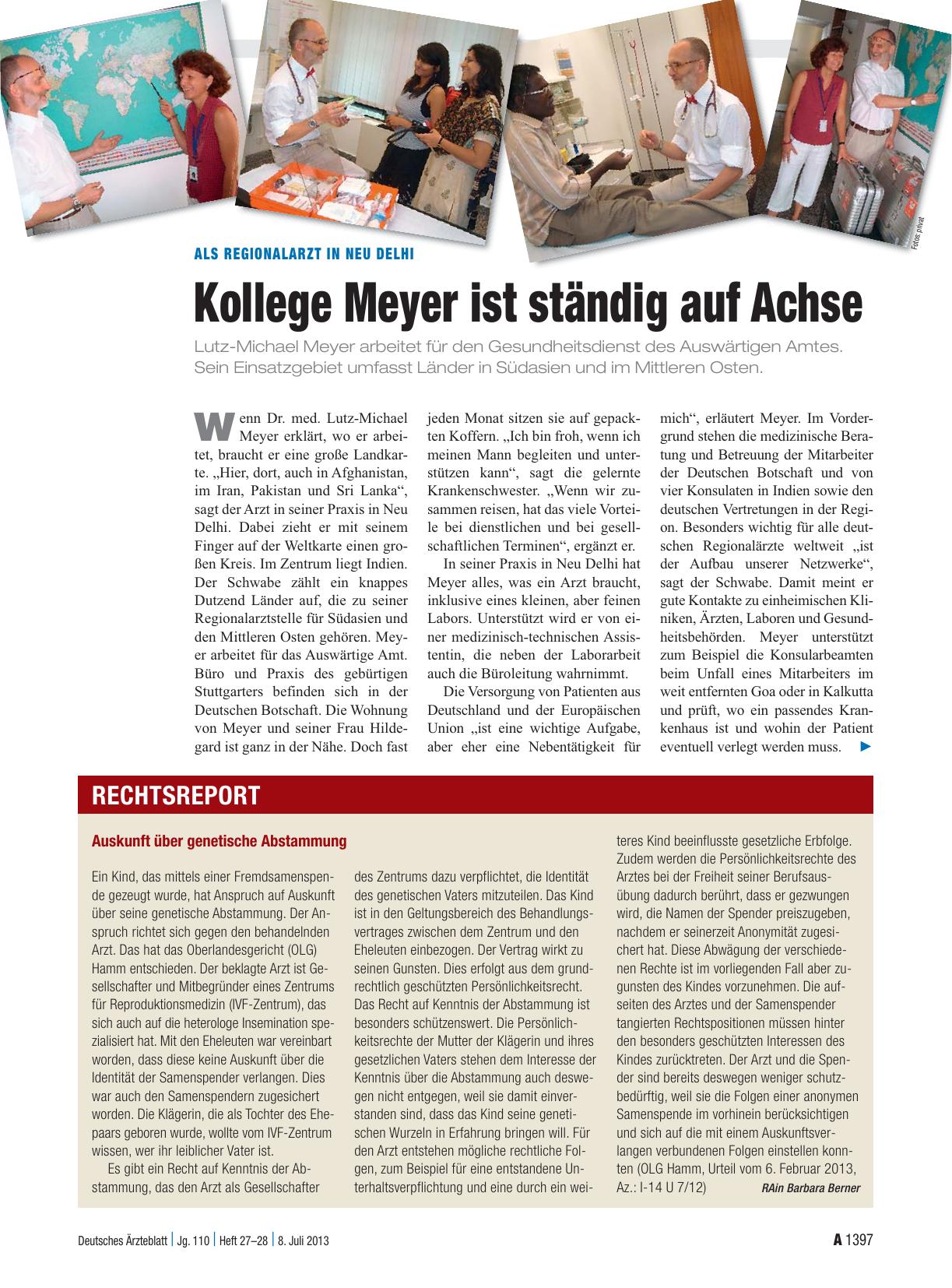 Vorschauseite 1: Als Regionalarzt in Neu Delhi: Kollege Meyer ist ständig auf Achse