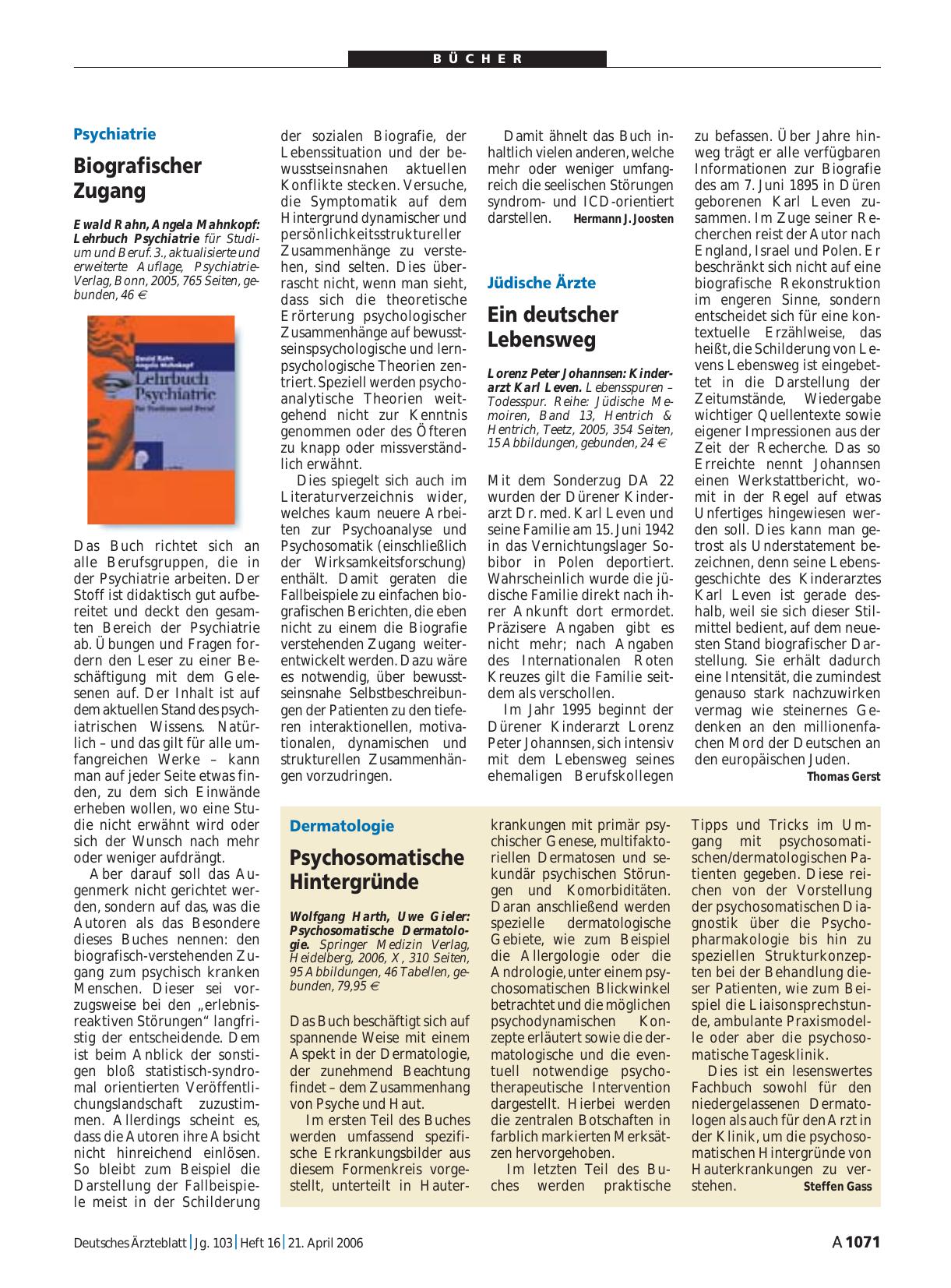 Vorschauseite 1: Psychosomatische Dermatologie