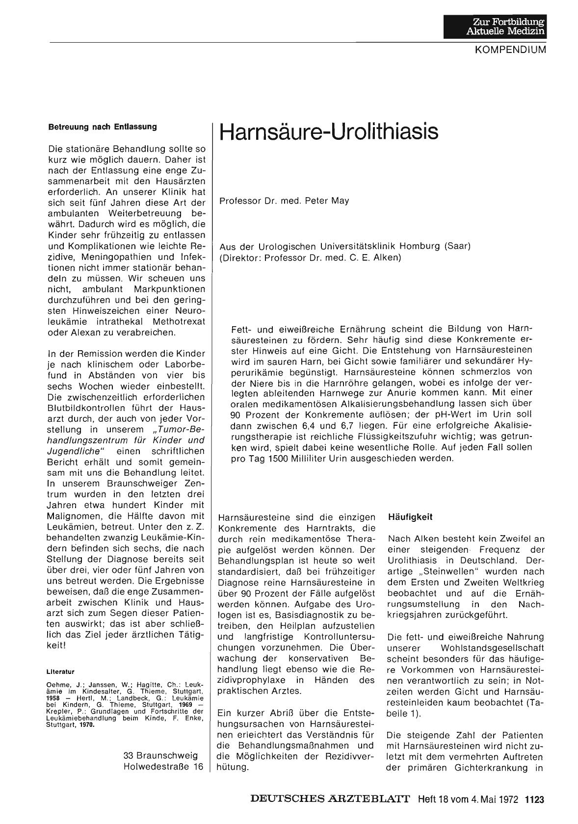 Vorschauseite 1: Harnsäure-Urolithiasis