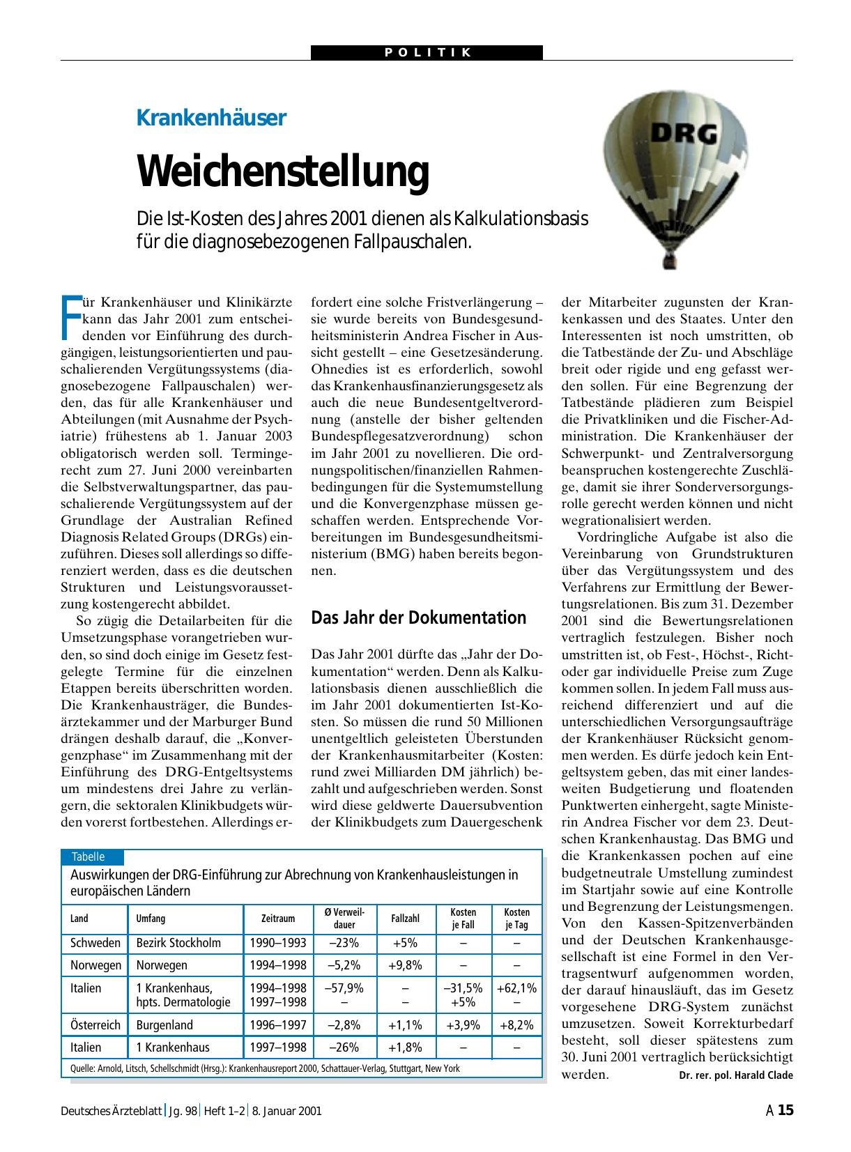 Vorschauseite 1: Krankenhäuser: Weichenstellung