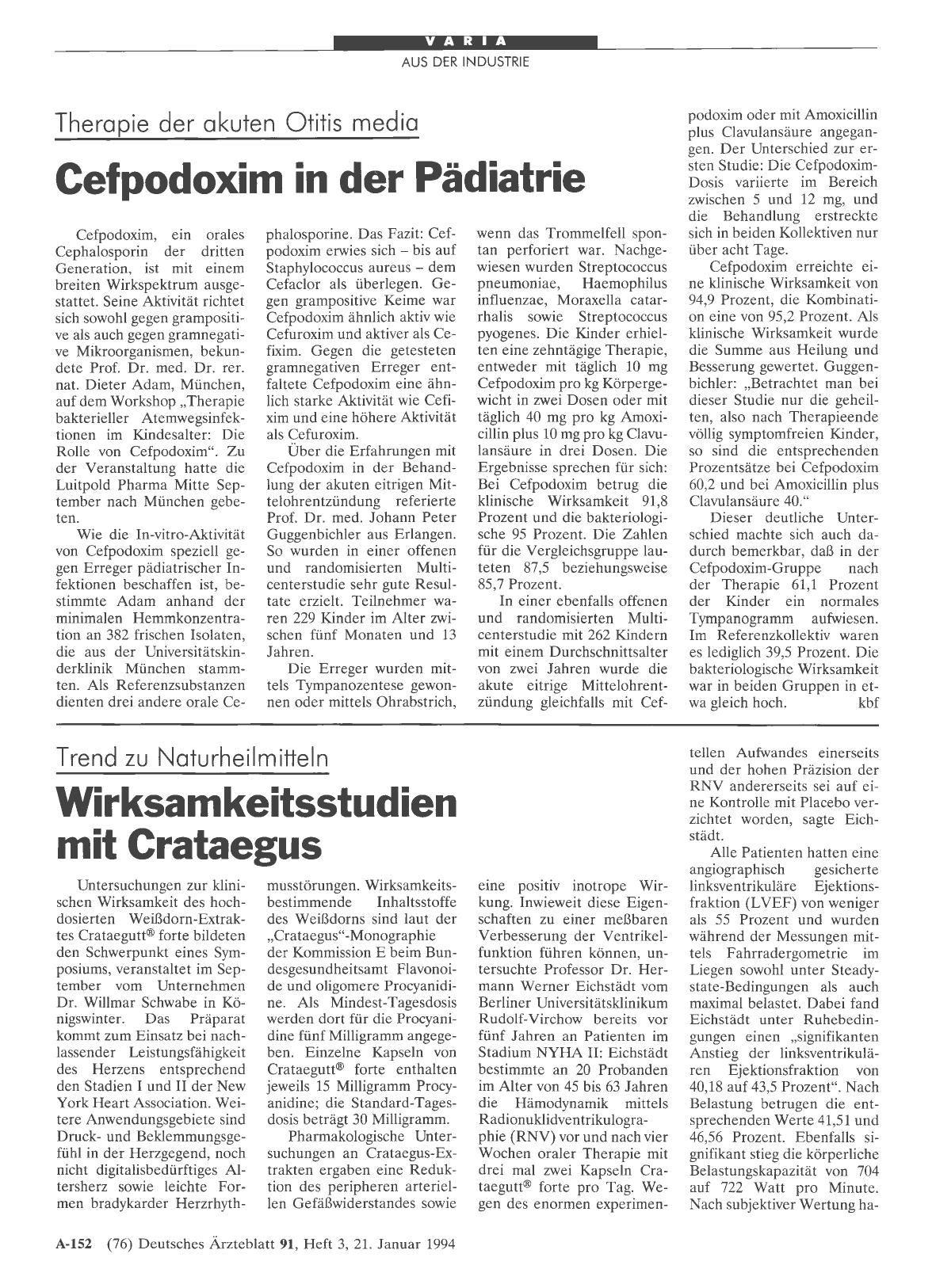 Vorschauseite 1: Trend zu Naturheilmitteln: Wirksamkeitsstudien mit Crataegus