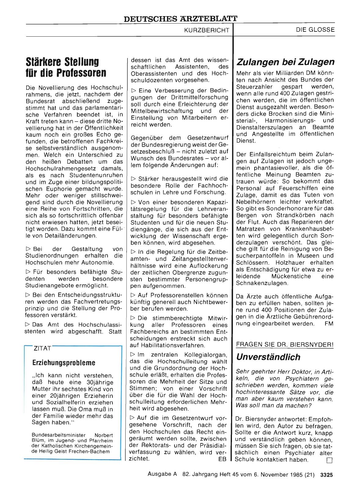 Vorschauseite 1: FRAGEN SIE DR. BIERSNYDER! Unverständlich