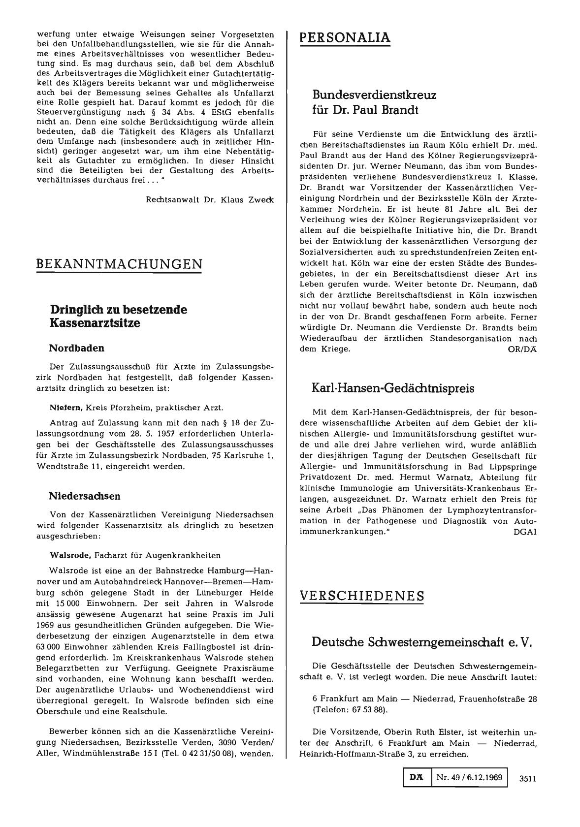 Vorschauseite 1: Karl-Hansen-Gedächtnispreis