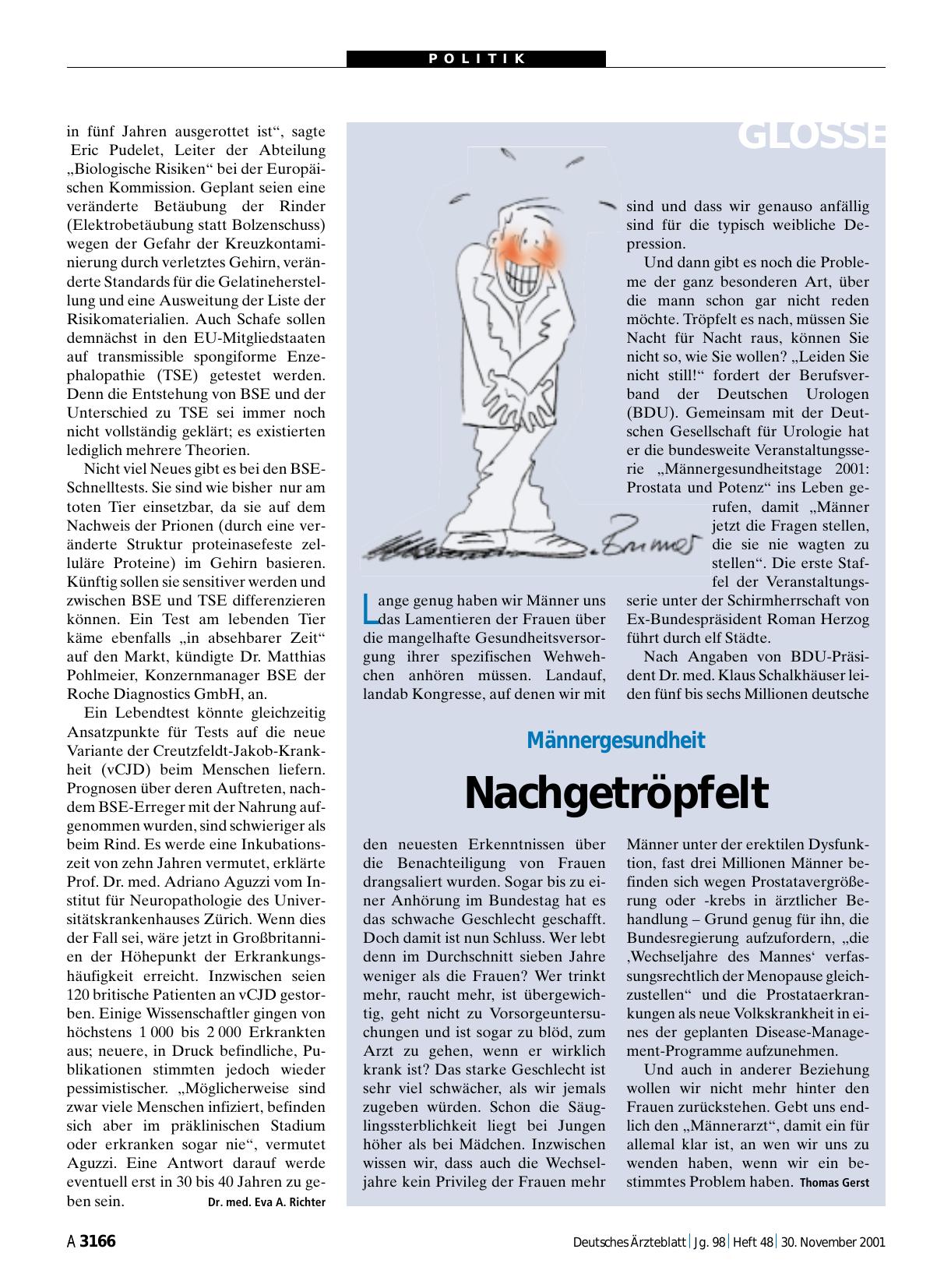 Vorschauseite 1: Männergesundheit: Nachgetröpfelt