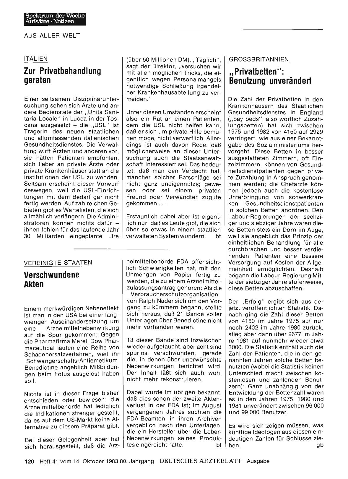 Vorschauseite 1: ITALIEN: Zur Privatbehandlung geraten