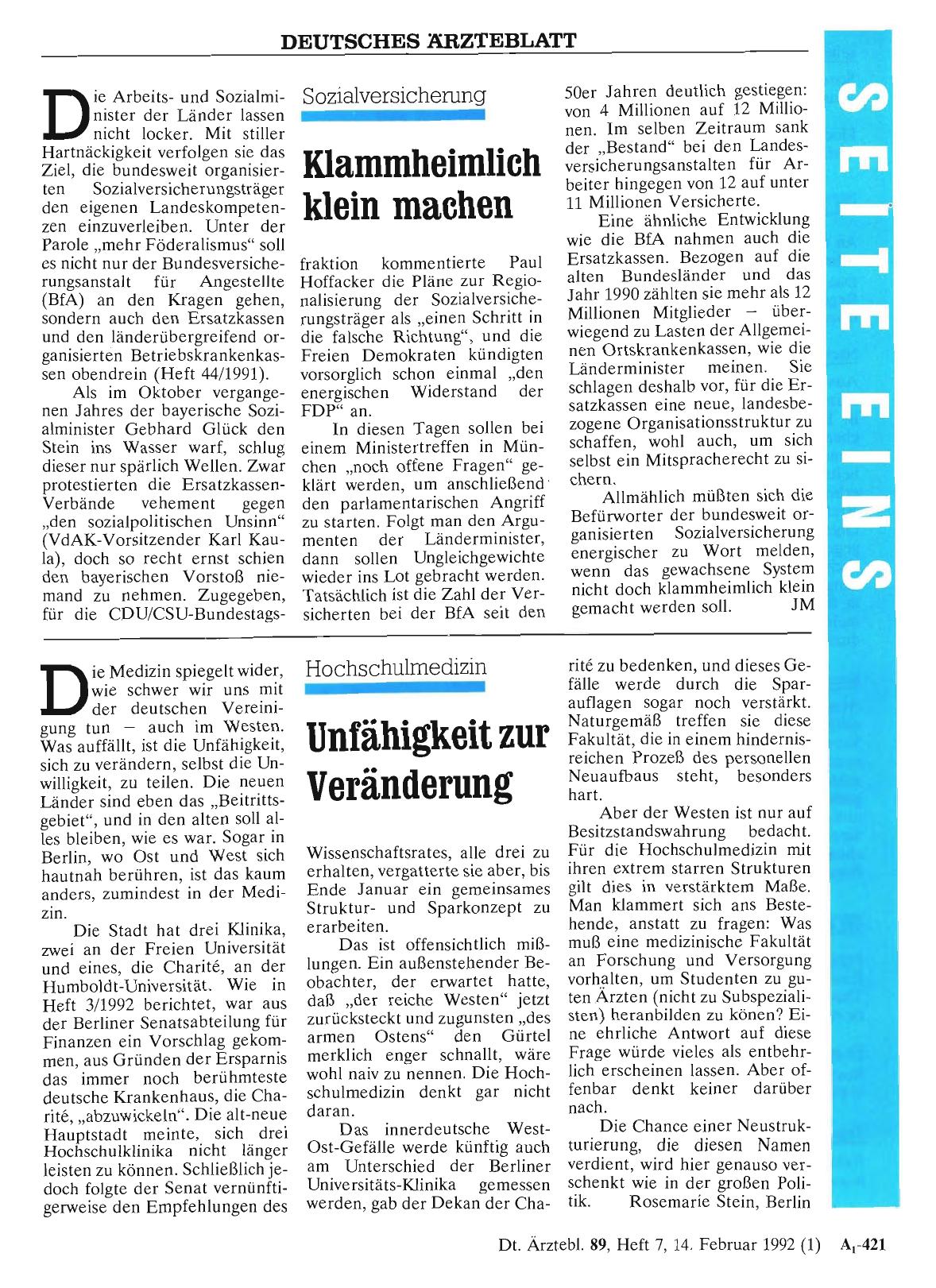 Vorschauseite 1: Sozialversicherung: Klammheimlich klein machen