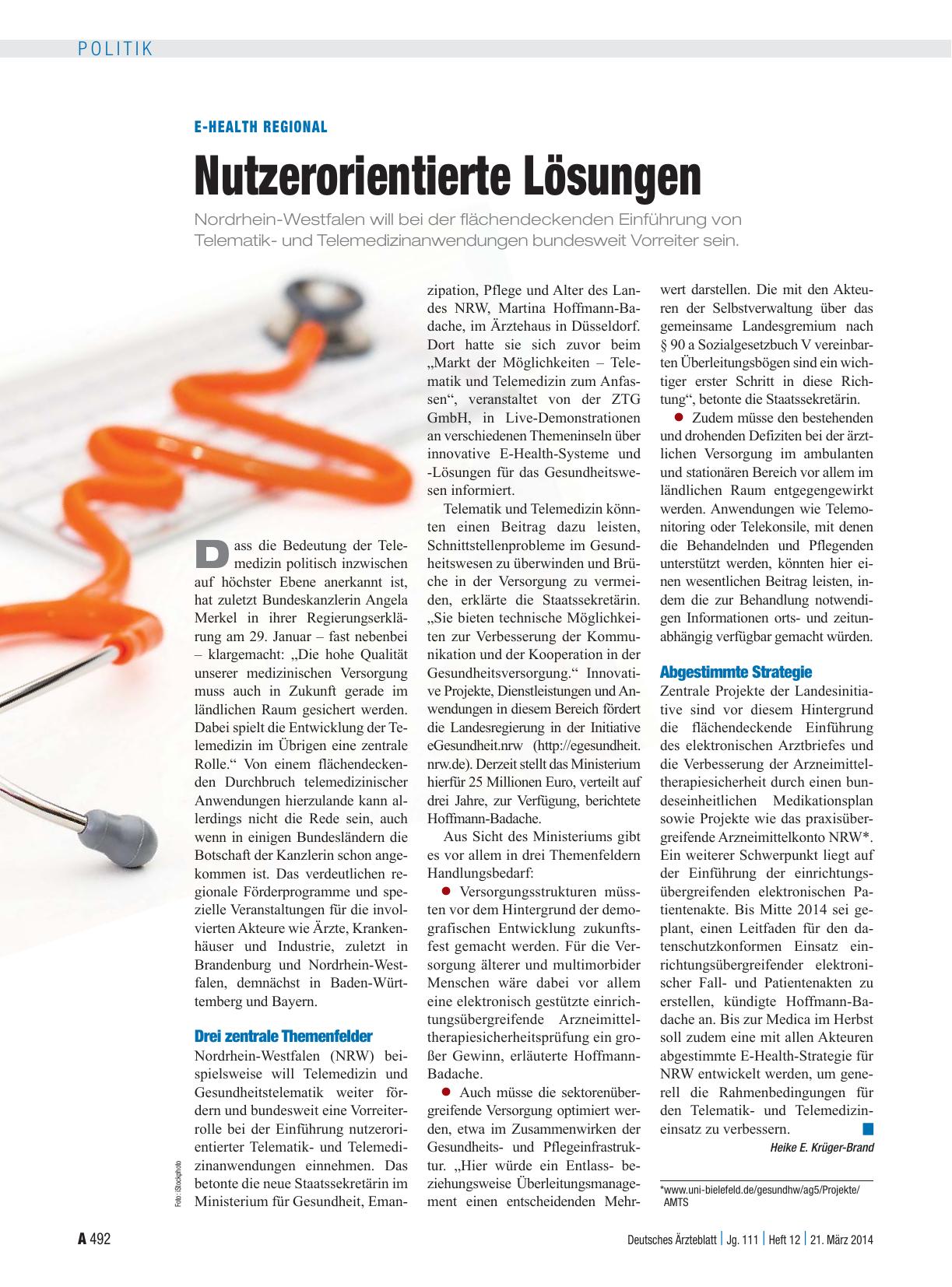 Vorschauseite 1: E-Health regional: Nutzerorientierte Lösungen