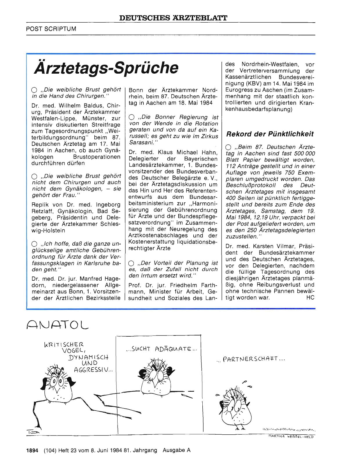 Vorschauseite 1: Ärztetags-Sprüche