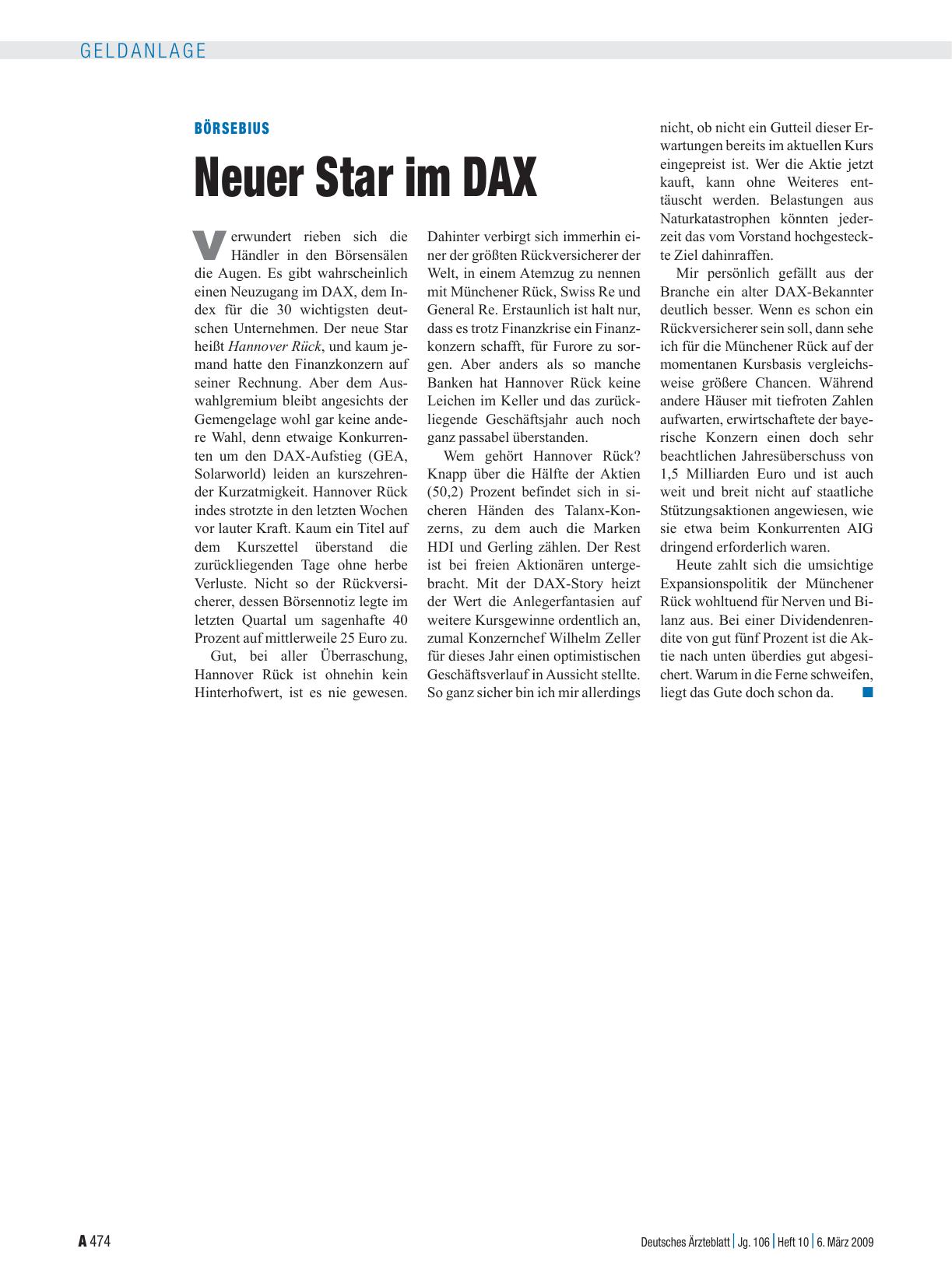 Vorschauseite 1: Börsebius: Neuer Star im DAX