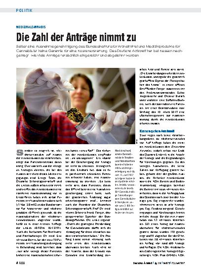 Vorschauseite 1: Medizinalcannabis: Die Zahl der Anträge nimmt zu
