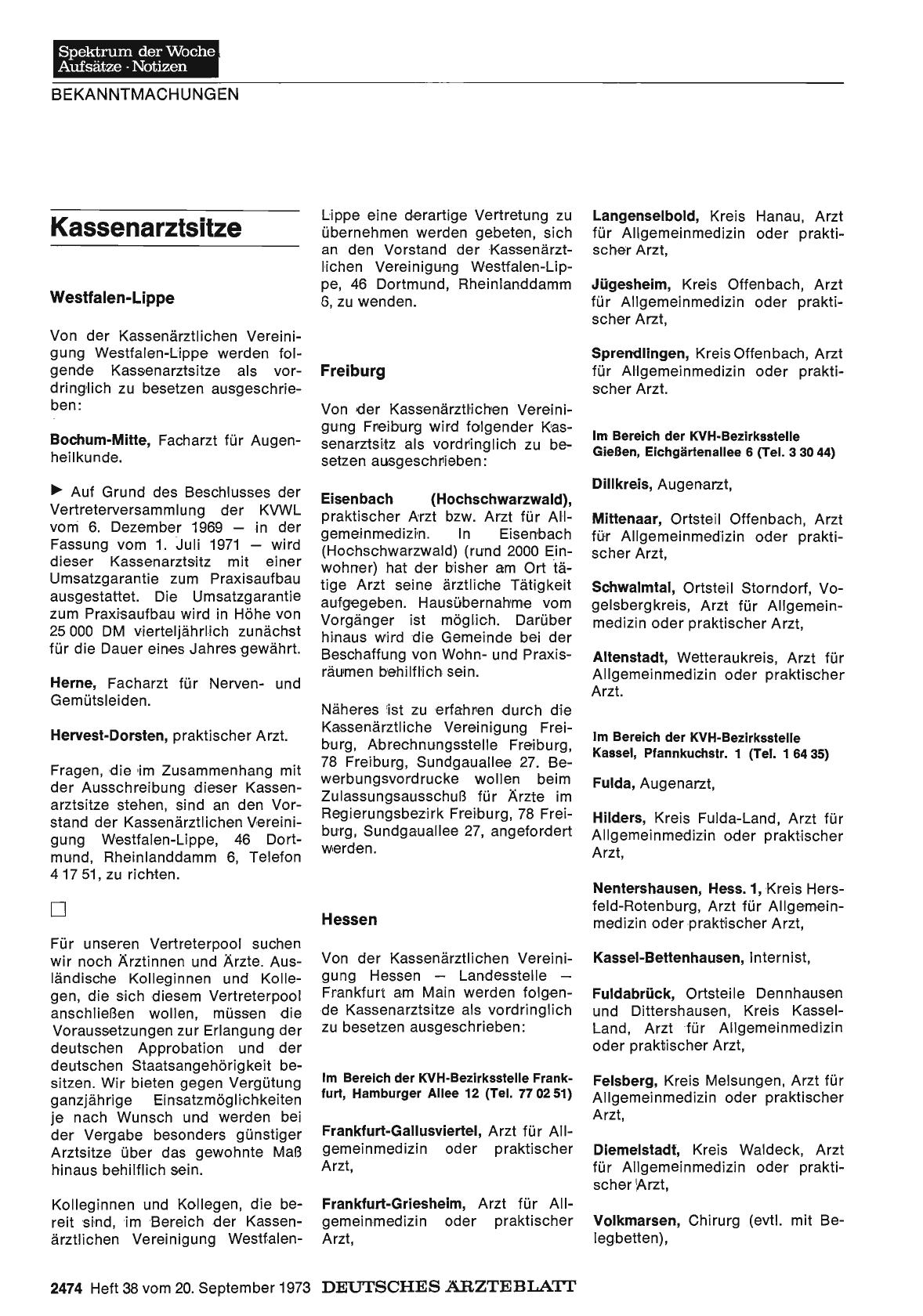Vorschauseite 1: Kassenarztsitze