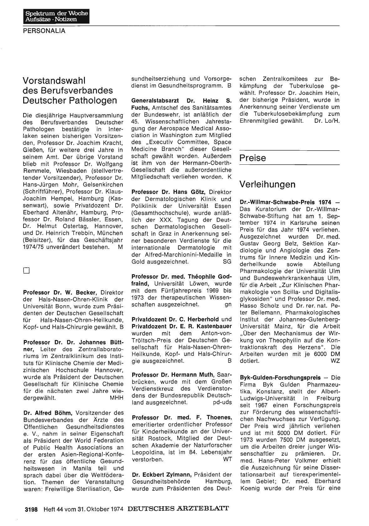 Vorschauseite 1: Professor Dr. med. Thédophile Godfraind