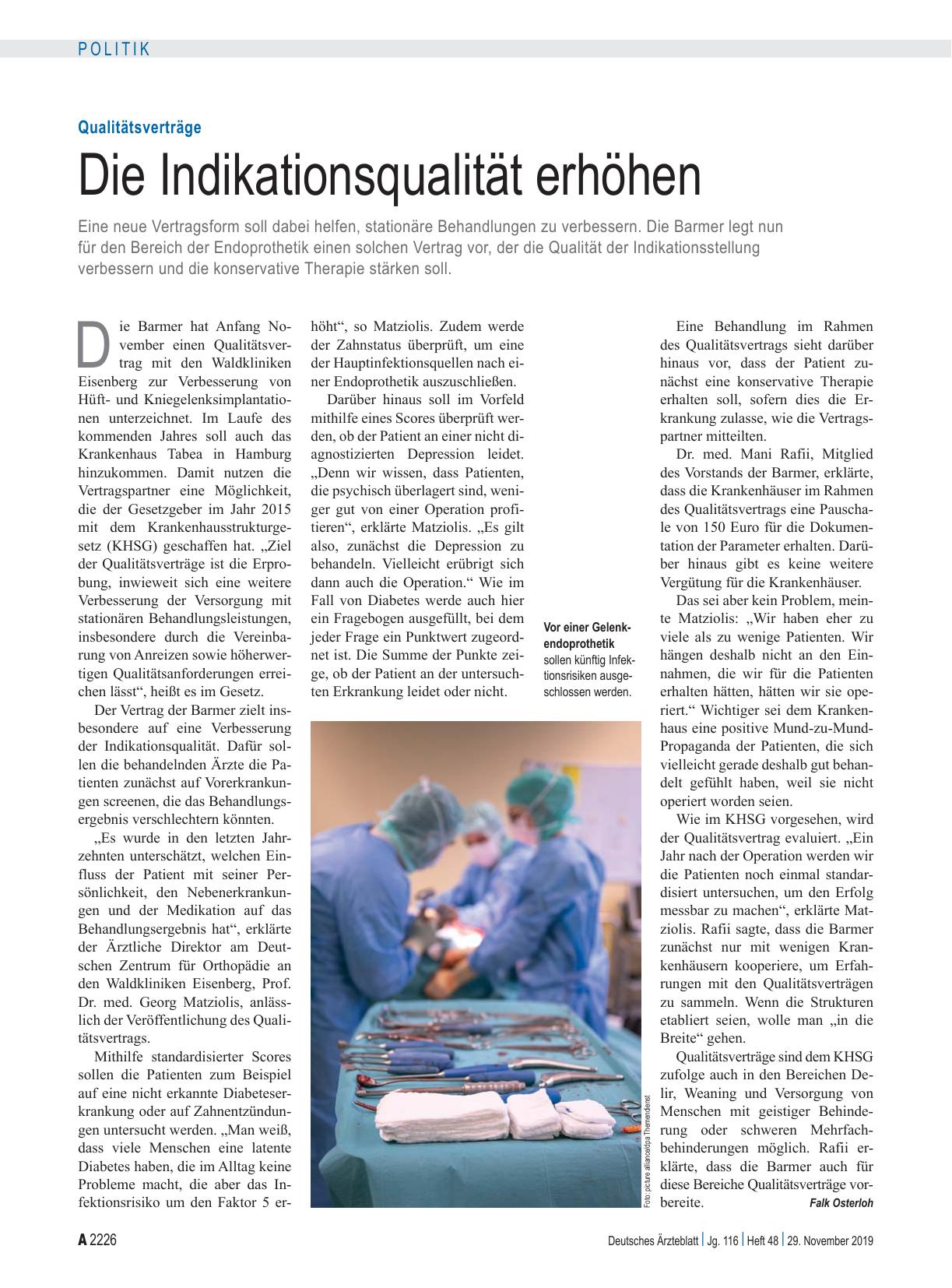 Vorschauseite 1: Qualitätsverträge: Die Indikationsqualität erhöhen