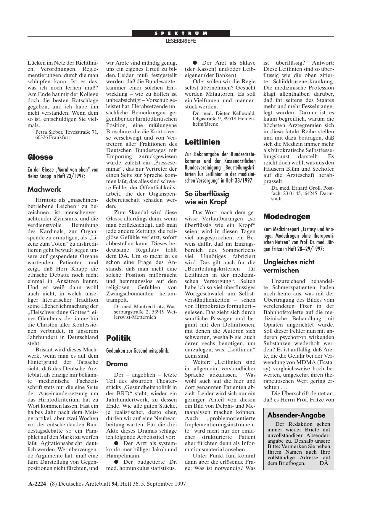 Vorschauseite 1: Leitlinien: So überflüssig wie ein Kropf