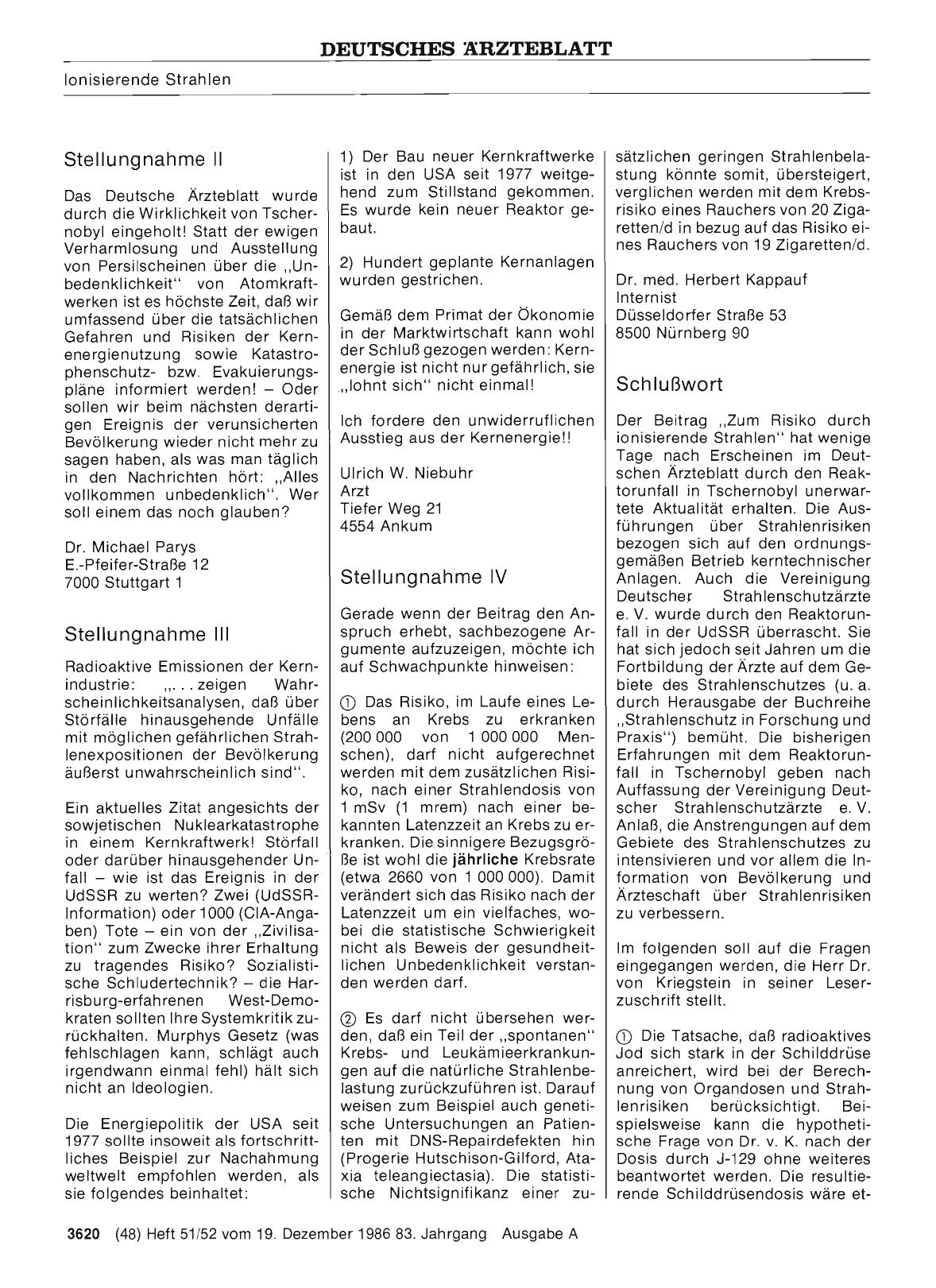 Vorschauseite 1: Zum Risiko durch ionisierende Strahlen: Stellungnahme III