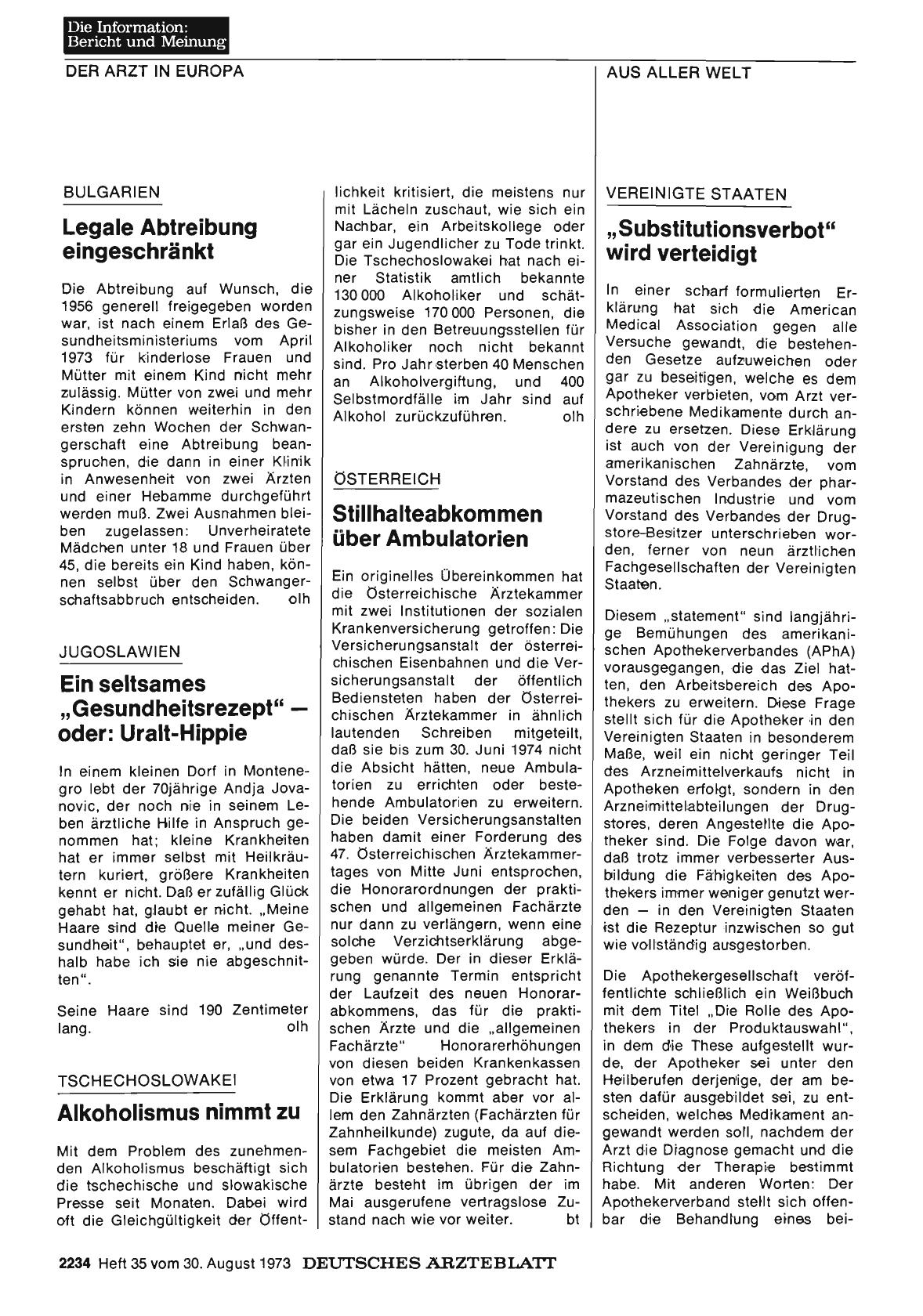 Vorschauseite 1: BULGARIEN: Legale Abtreibung eingeschränkt