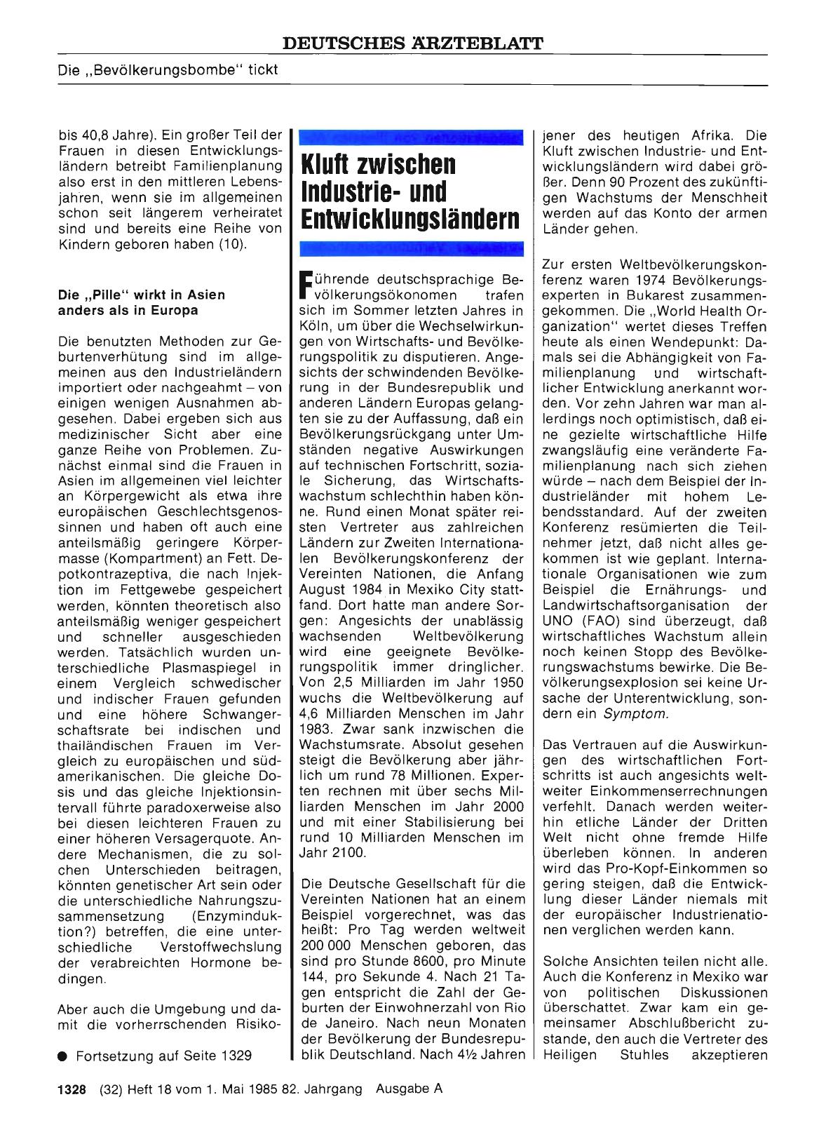 Vorschauseite 1: Kluft zwischen Industrieund Entwicklungsländern