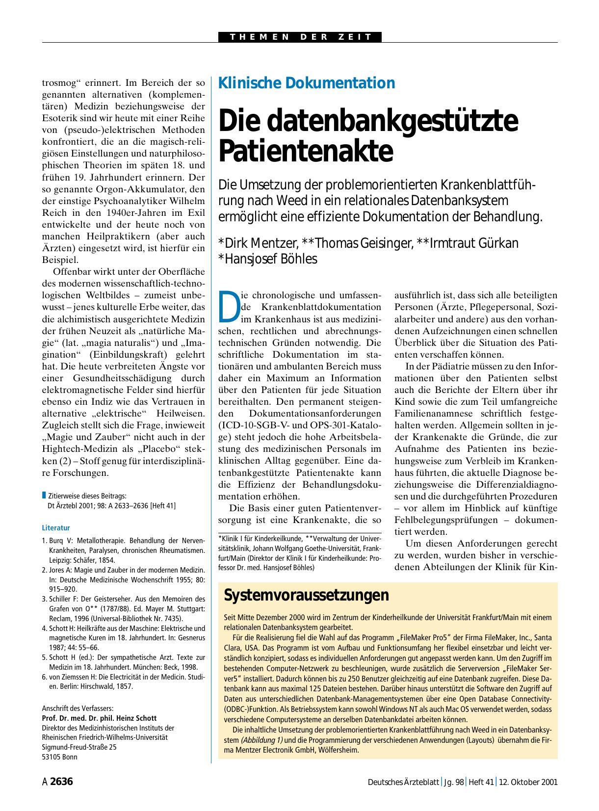 Vorschauseite 1: Klinische Dokumentation: Die datenbankgestützte Patientenakte